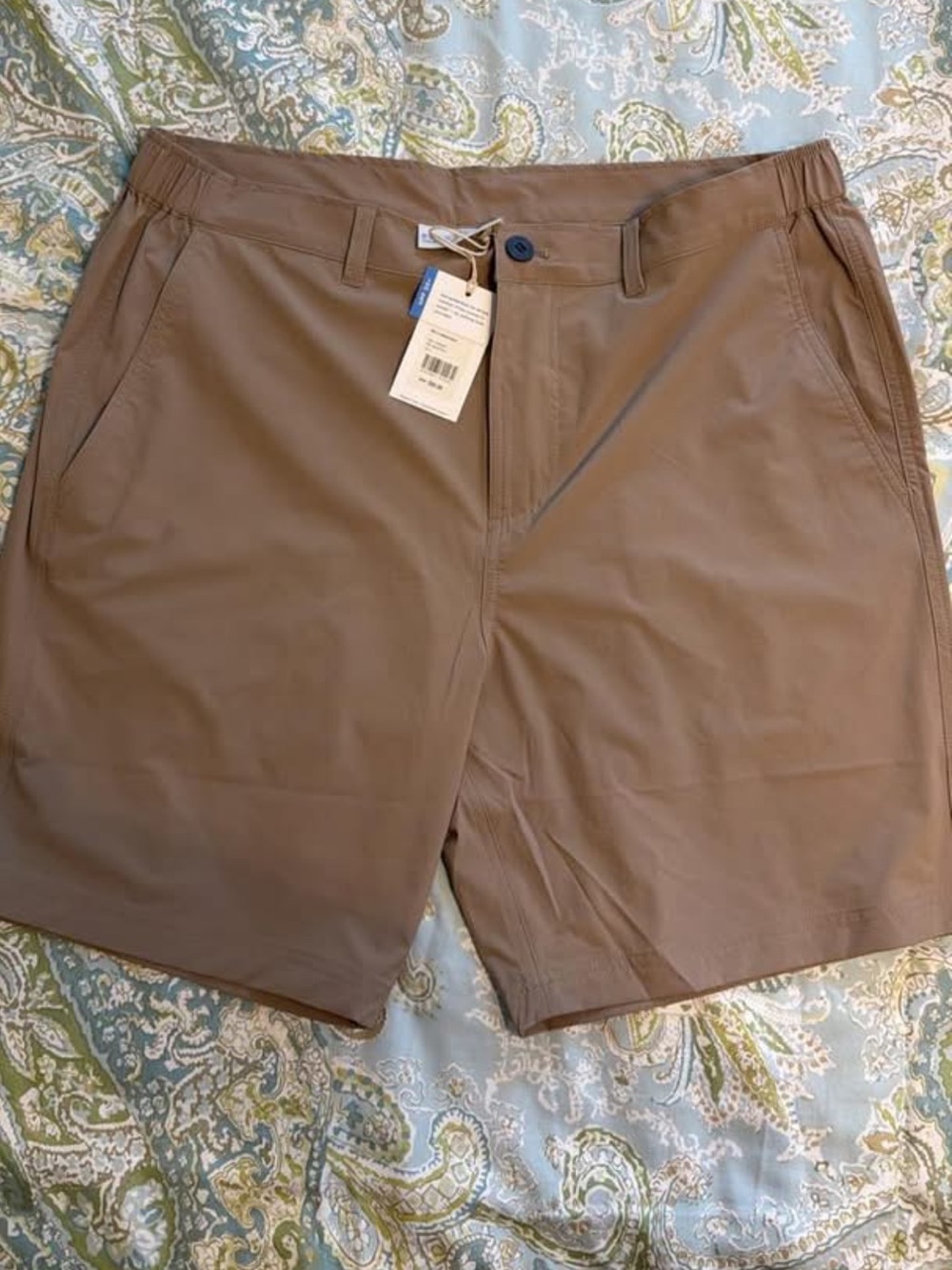 Free Fly Apparel Men's Tan Flat Front Performance Shorts